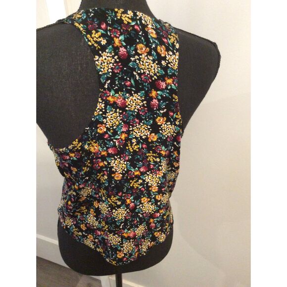 Sleeveless Floral Tank Front Pocket LA Hearts Size Large L Womens - Picture 2 of 6